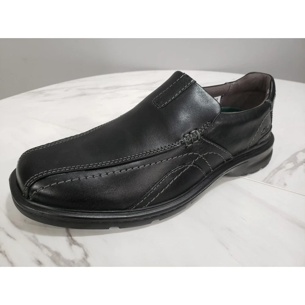 NEW NO BOX SIZE 10 Clarks Gessler Step Brown Slip On‎ Leather Loafer Dress Shoe